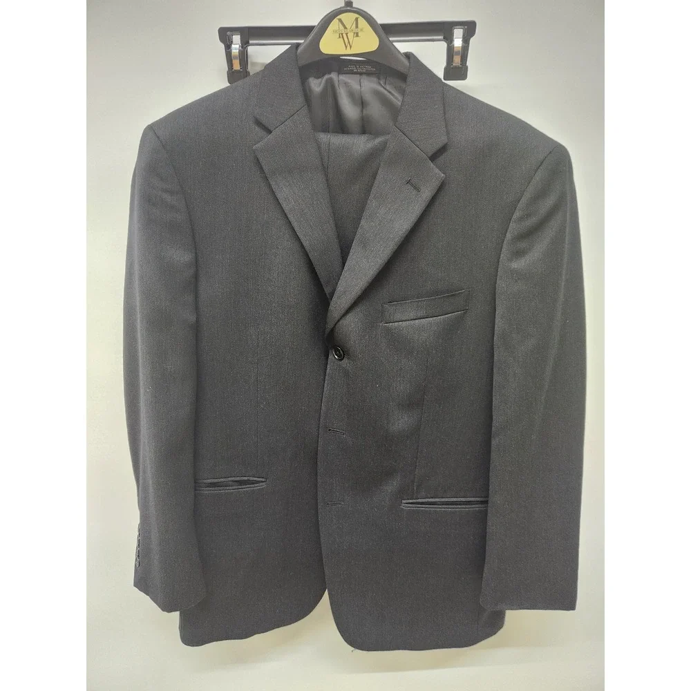 Jones New York JNY Mens Charcoal Gray‎ Cuffed Suit